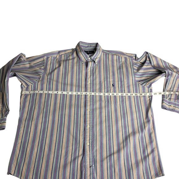Vintage Ralph Lauren Shirt Mens XL Striped Long Sleeve Button Down Preppy Pony - Picture 15 of 16